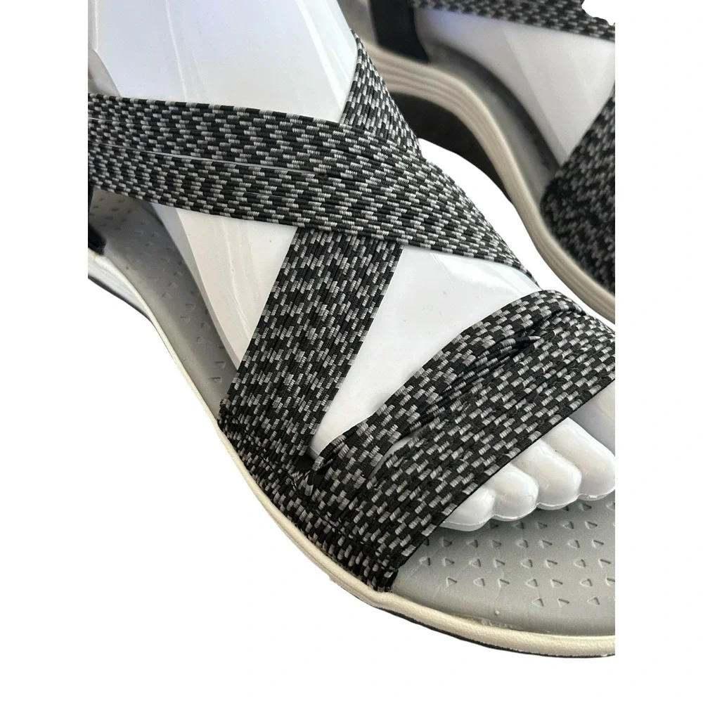 SKECHERS Reggae Cup Oh Snap Sport Sandal Women Size 8 Black Stretch Strappy